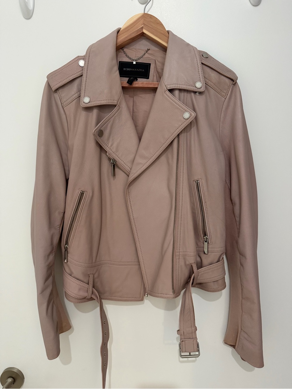 Pink leather jacket